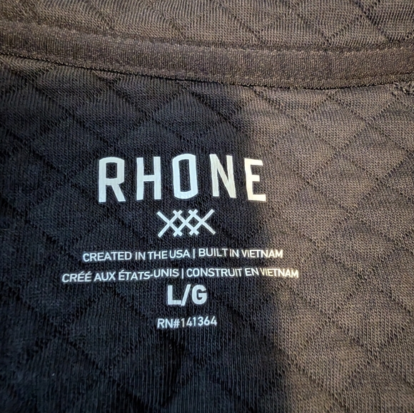 Rhone Gramercy Men's Black Quilted Pullover, Size Large - Picture 3 of 9